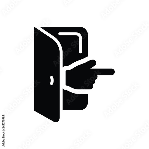 Black solid icon for termination 