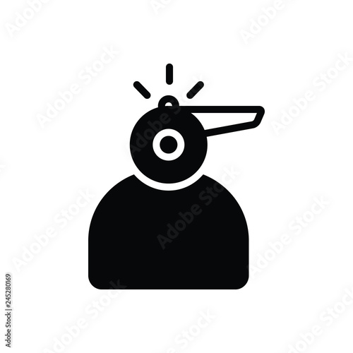 Black solid icon for whistleblower 