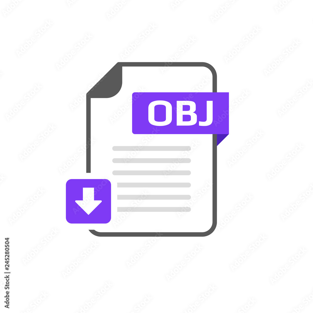 Download OBJ file format, extension icon Download OBJ file format, extension icon