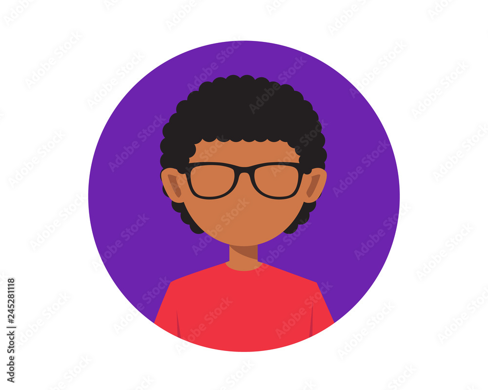 curly hair sunglasses boy avatar flat icon illustration vector , curly hair  sunglasses boy avatar flat icon illustration vector Stock Vector | Adobe  Stock