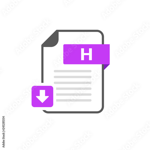 Download H file format, extension icon