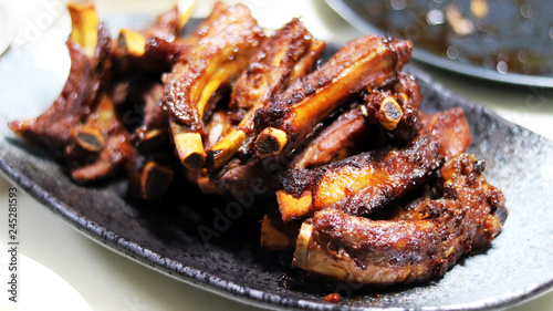 Barbequed pork rib from the menu