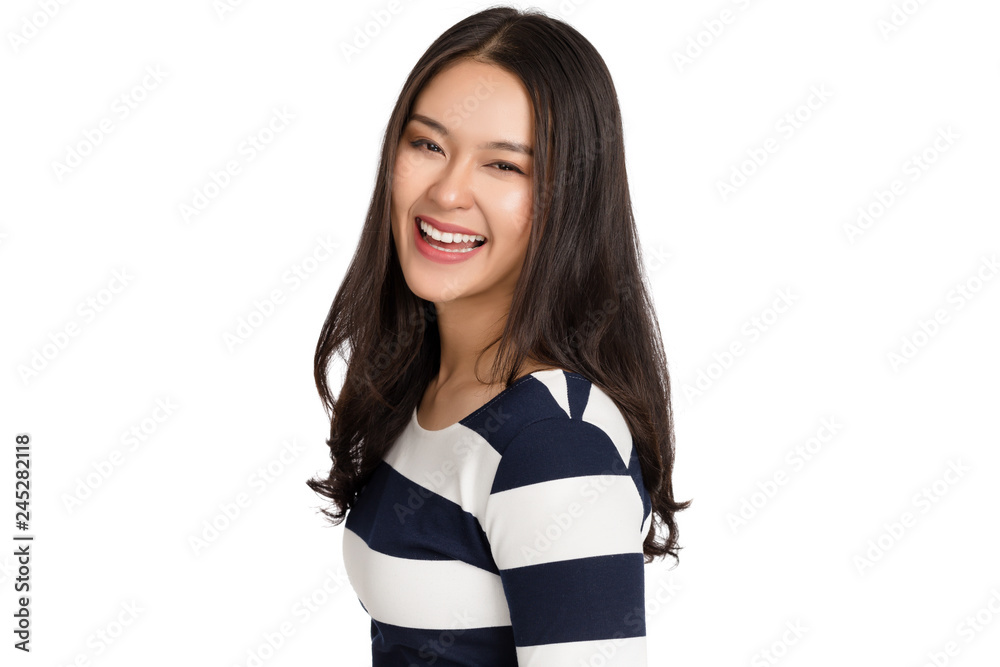 Young Beautiful Asian Woman With Smiley Face And Red Lips Holding A Water  Bottle Stock Photo - Download Image Now - iStock