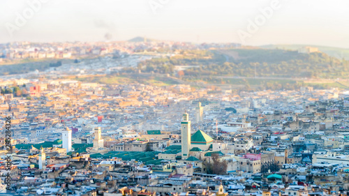 View of Medina in fes morocco, photo as background