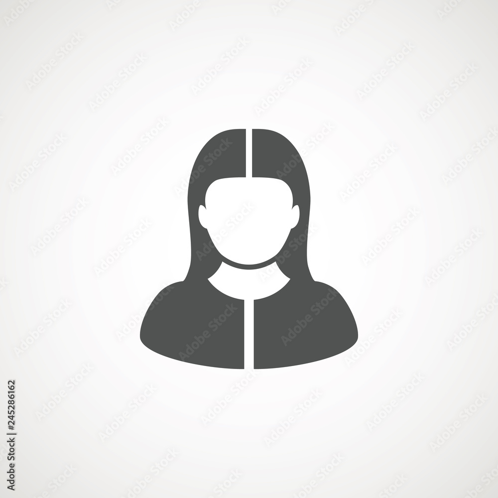 User Icon - Woman. Female Vector Flat People Person Profile Avatar in glyph Pictogram Symbol illustration. Male web sign, art object. Silhouette of guy. Avatar picture app. User Icon - Woman. Female Vector Flat People Person Profile Avatar in glyph Pictogram Symbol illustration. Male web sign, art object. Silhouette of guy. Avatar picture app.