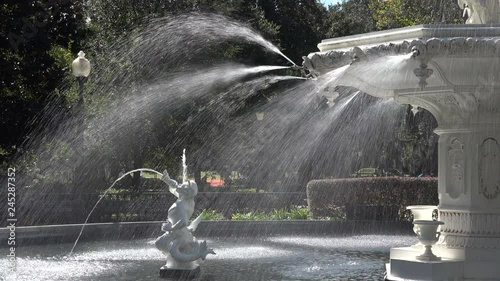 Close up of Fountain in Forsyth Park, Savannah, GA, USA photo