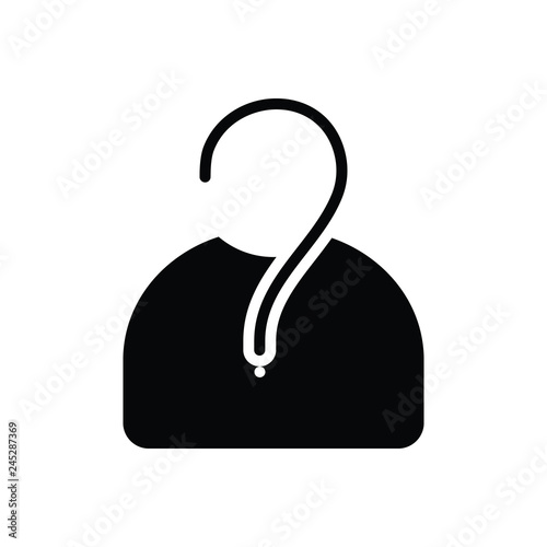 Black solid icon for curious anxious