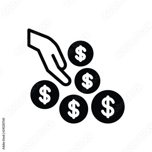 Black solid icon for generous 