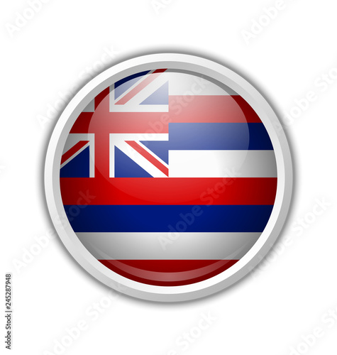 Free Download Hawaiian flag circular shaped badge isolated on white background - GFXLoad