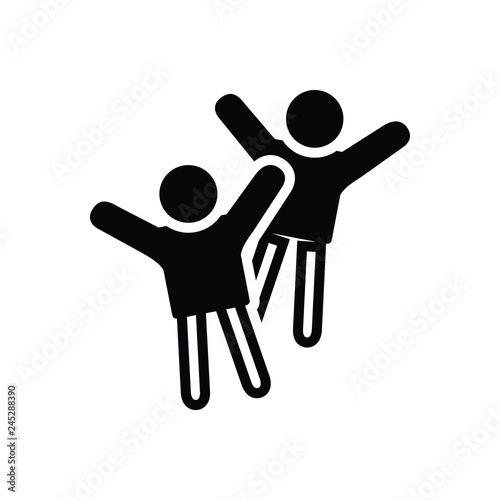 Black solid icon for cheerful 