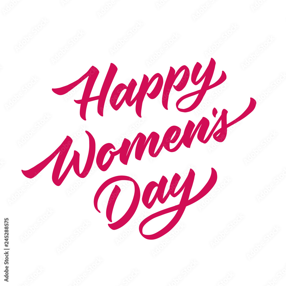 Vector happy womens day lettering hand drawn