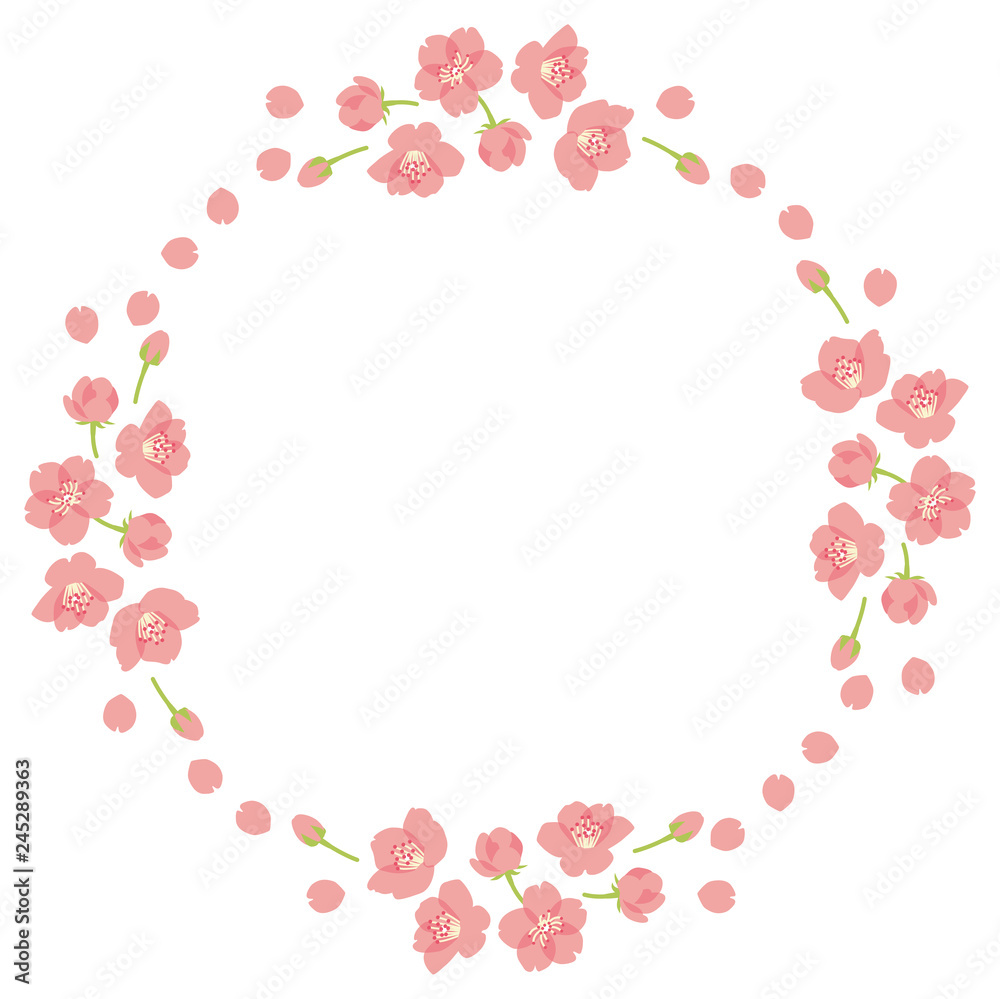 Pink cherry blossom circle frame Pink cherry blossom circle frame