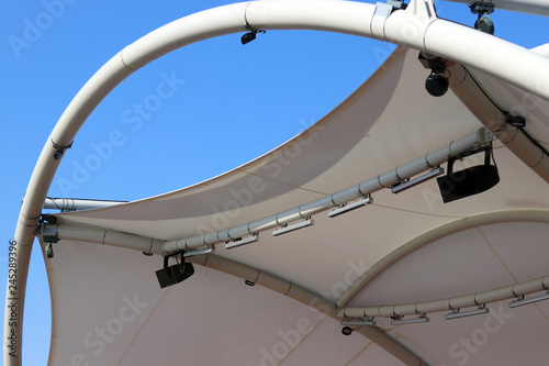 A white canopy of stage roofs