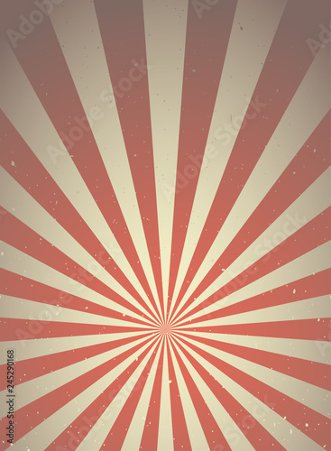 Sunlight retro vertical grunge background. red and beige color burst background. Vector illustration.