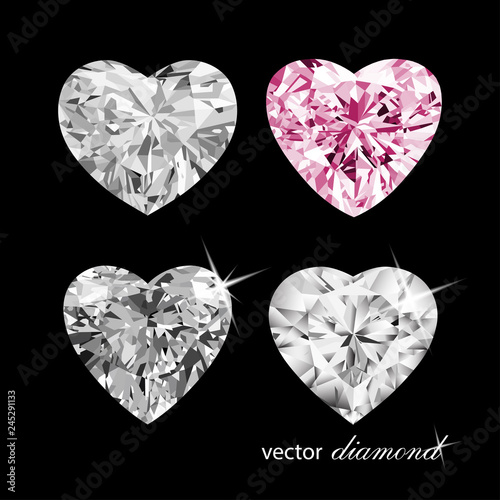 Heart shape vector diamonds