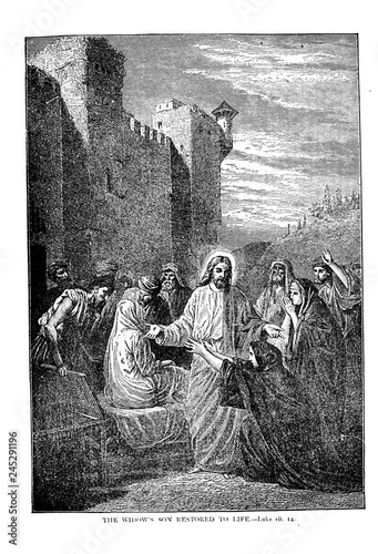 Fotografie Jesus raises a widow's son.