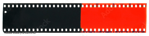 Isolated film strip on a white background. Black and red colors. Perfect for vintage and retro design.