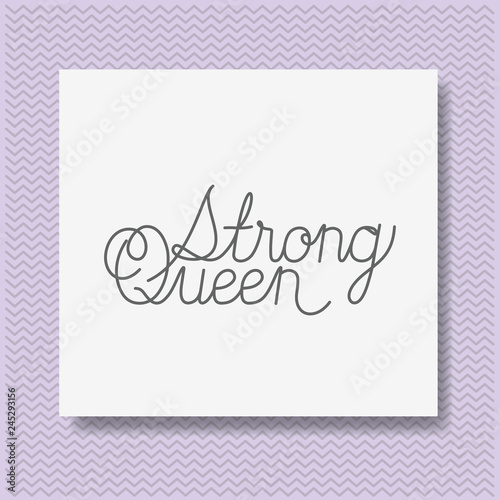 card with strong female message hand made font