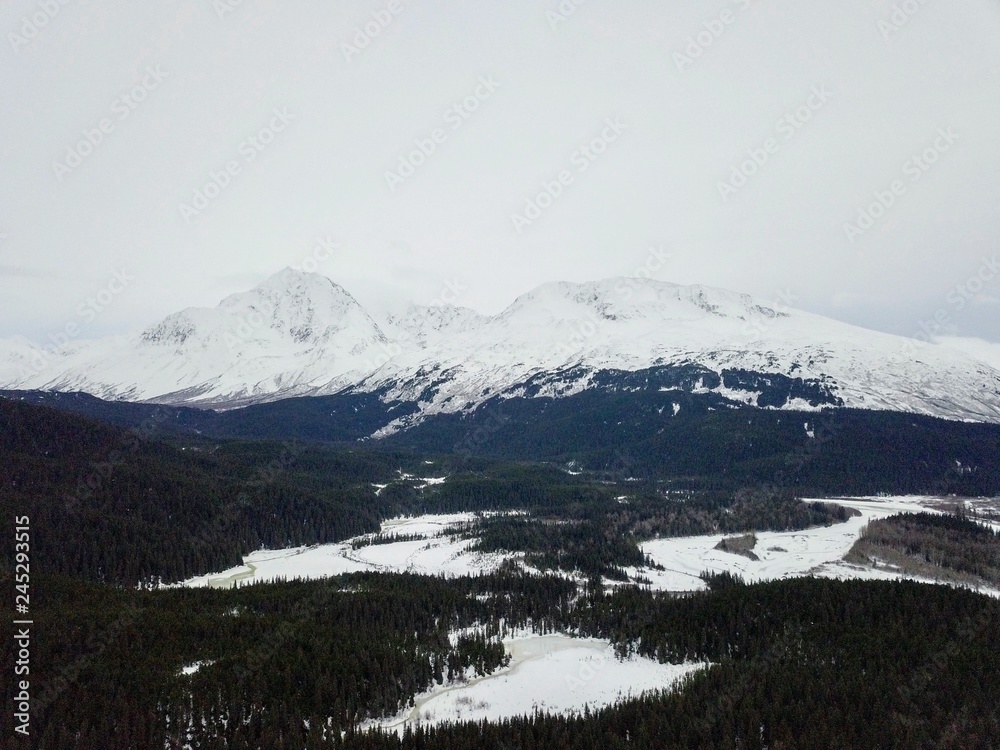 Views from the Chugach mountains in Alaska 