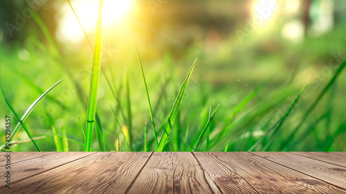 Spring background table.