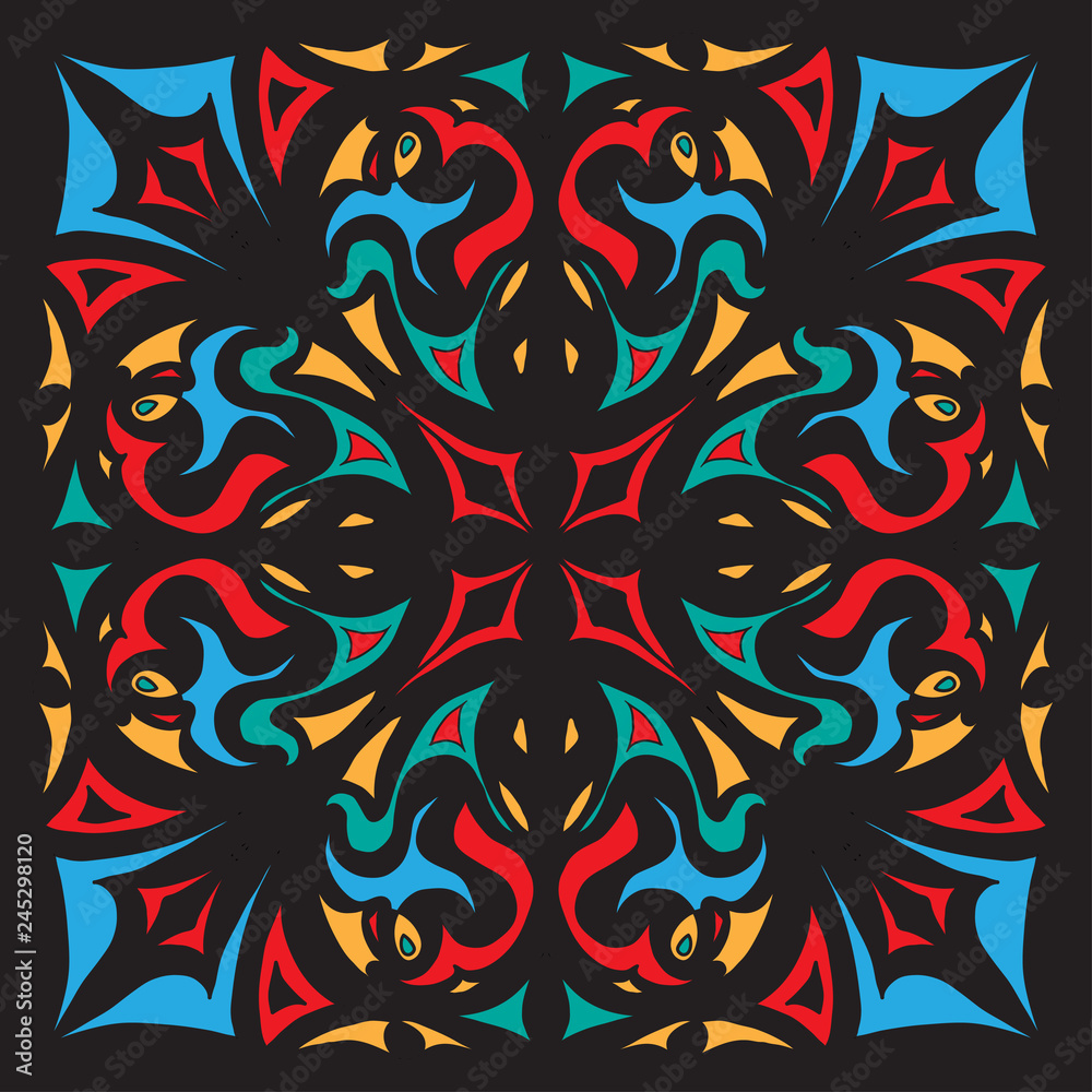 decorative abstract tiled eastern mediterranian scarf pattern
