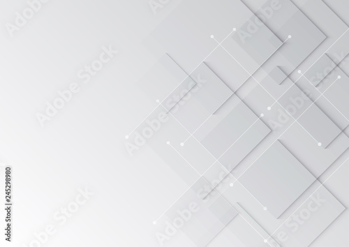 Abstract grey and white tech geometric corporate design background eps 10.Vector illustration