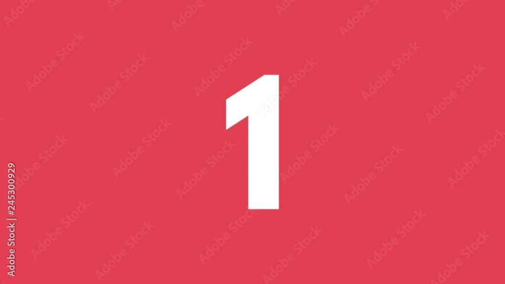 Rotating Circles Numbers Counting Up 1 to 5 Red Color