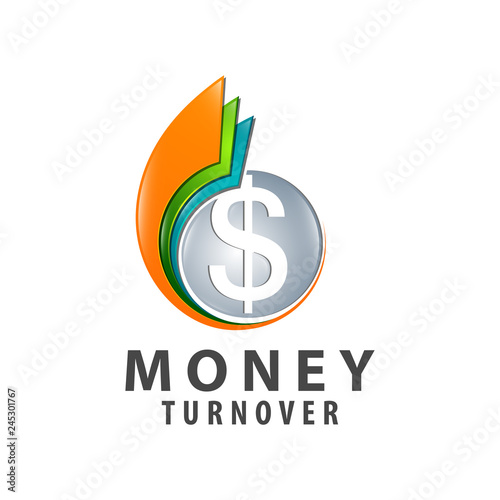 Money turnover colorful logo concept design. Symbol graphic template element