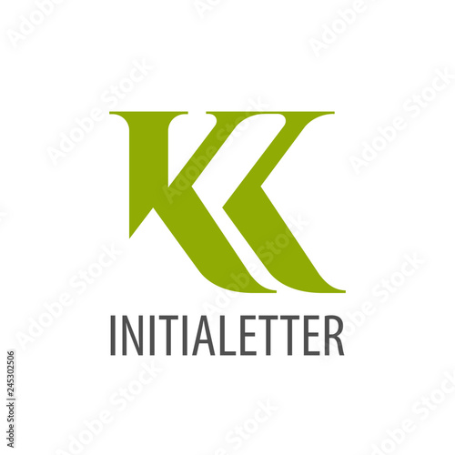 Initial letter KK green logo concept design. Symbol graphic template element