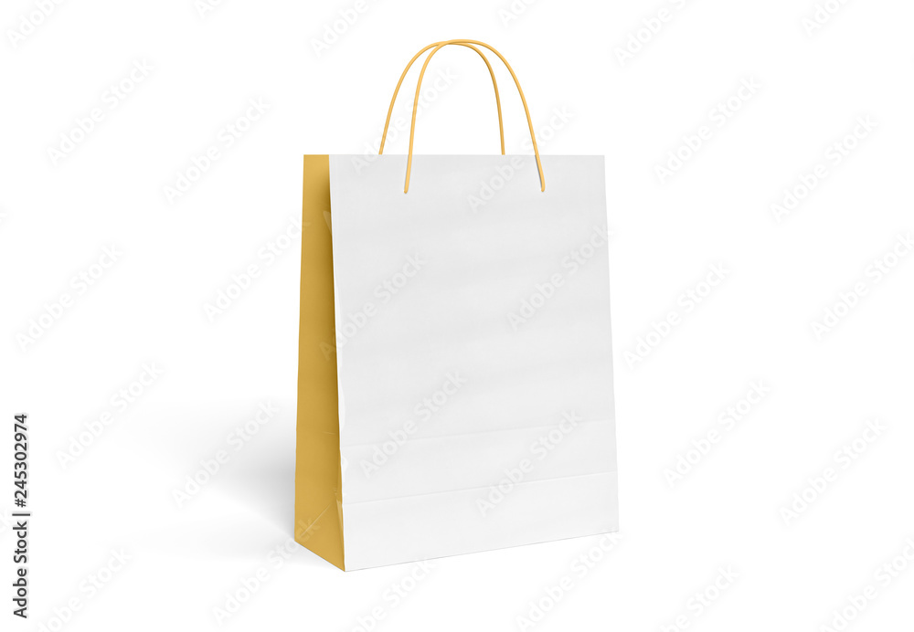 Blank shopping bag mockup isolated 3d rendering Stock Photo | Adobe Stock
