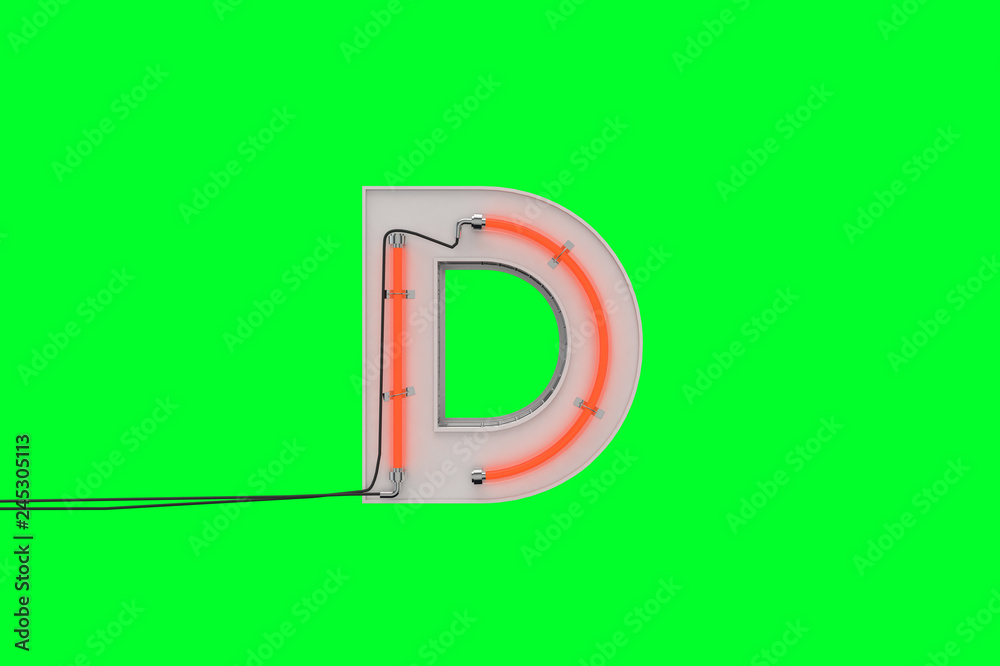 Obraz premium 3dfont neon on green background 3d rendering
