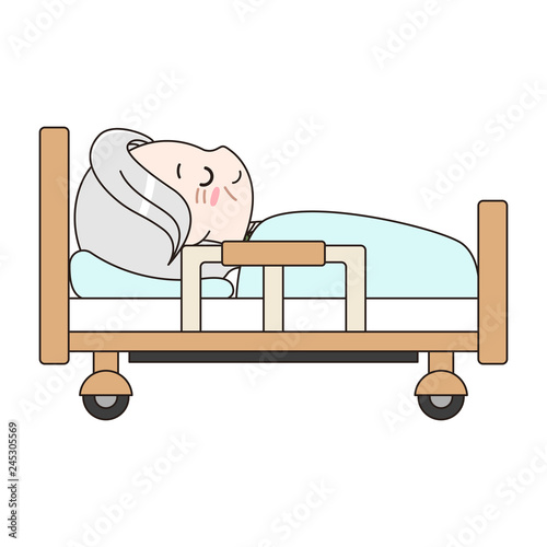眠っているシニア男性