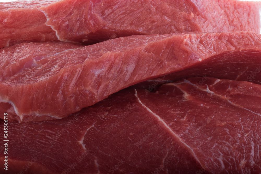 slices of fresh beef background