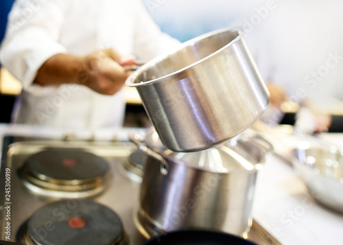 Chef cooking food in the kitchen, Chef preparing food