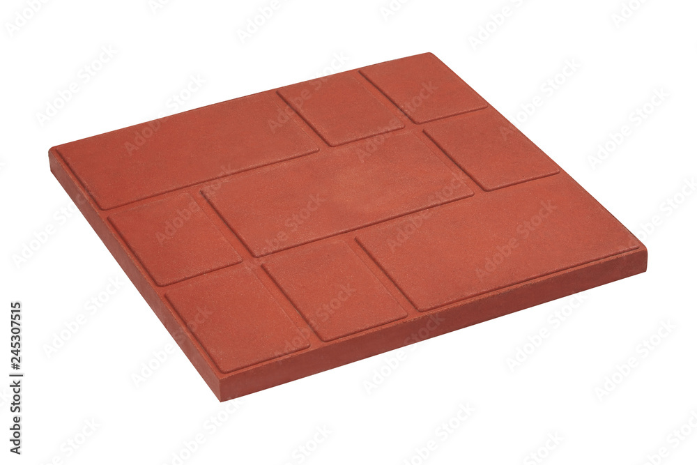 Red squared paving tile isolated, bottom view. Sidewalk pavement pattern. Concrete Pavers | Sandstone Pavers | Granite Tiles Red squared paving tile isolated, bottom view. Sidewalk pavement pattern. Concrete Pavers | Sandstone Pavers | Granite Tiles