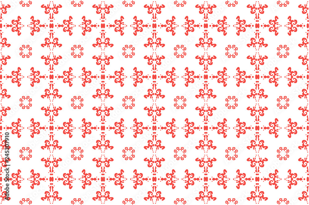 Seamless ethnic red floral pattern embroidery. Seamless ethnic red floral pattern embroidery.