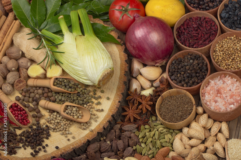 various spices background various spices background