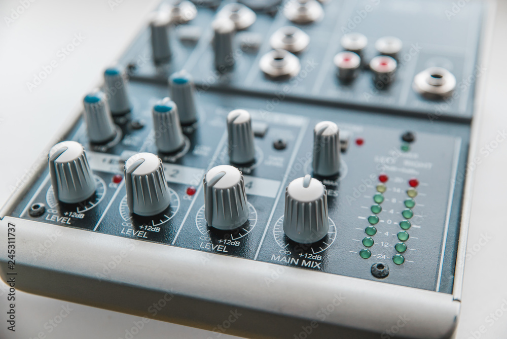 Photo of the analog audio mixer Photo of the analog audio mixer