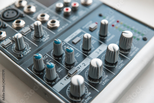 Photo of the analog audio mixer