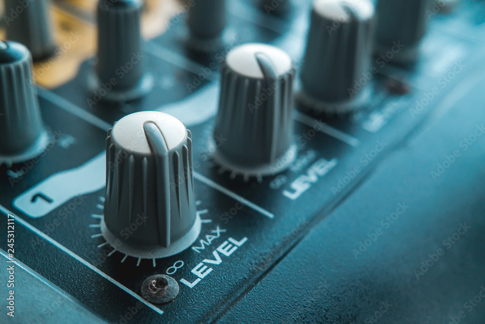 Photo of the analog audio mixer Photo of the analog audio mixer