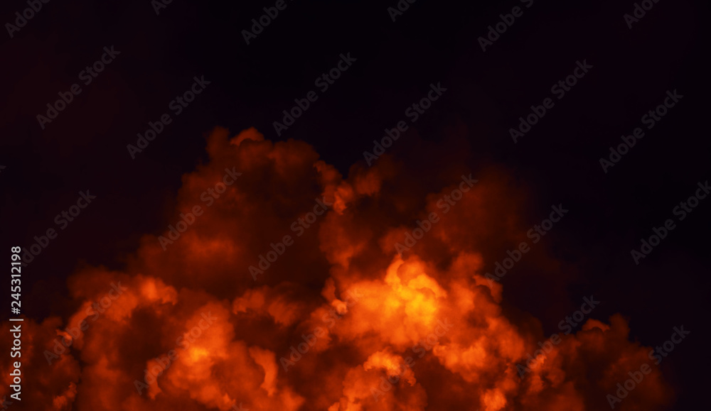 Fire moke texture overlays on islotaed background. Misty background effect