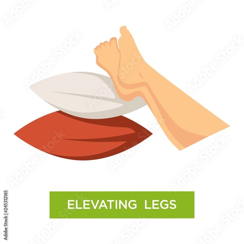 Elevating legs pillows pile comfort isolated icon