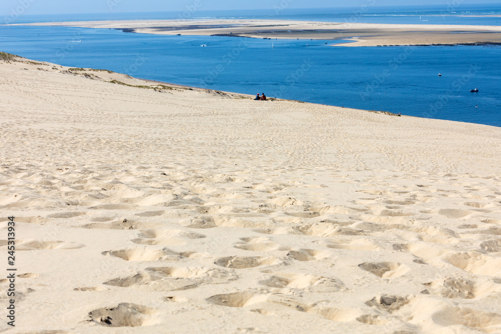 View from the Dune of Pilat, the tallest sand dune in Europe. La Teste-de-Buch, Arcachon Bay, Aquitaine, France View from the Dune of Pilat, the tallest sand dune in Europe. La Teste-de-Buch, Arcachon Bay, Aquitaine, France