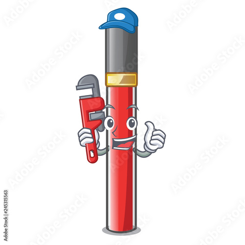 Plumber lip gloss above cartoon makeup table