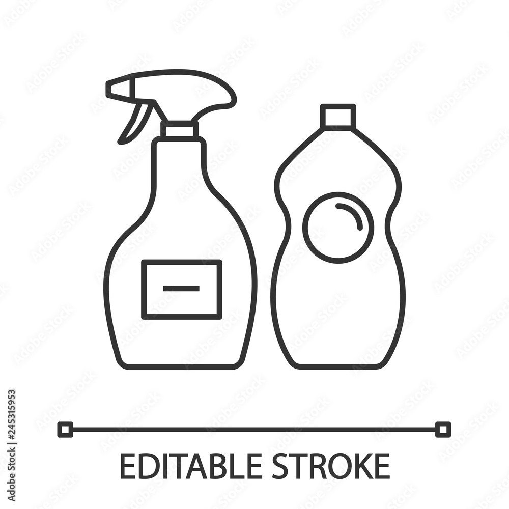 Cleaning chemicals linear icon Cleaning chemicals linear icon