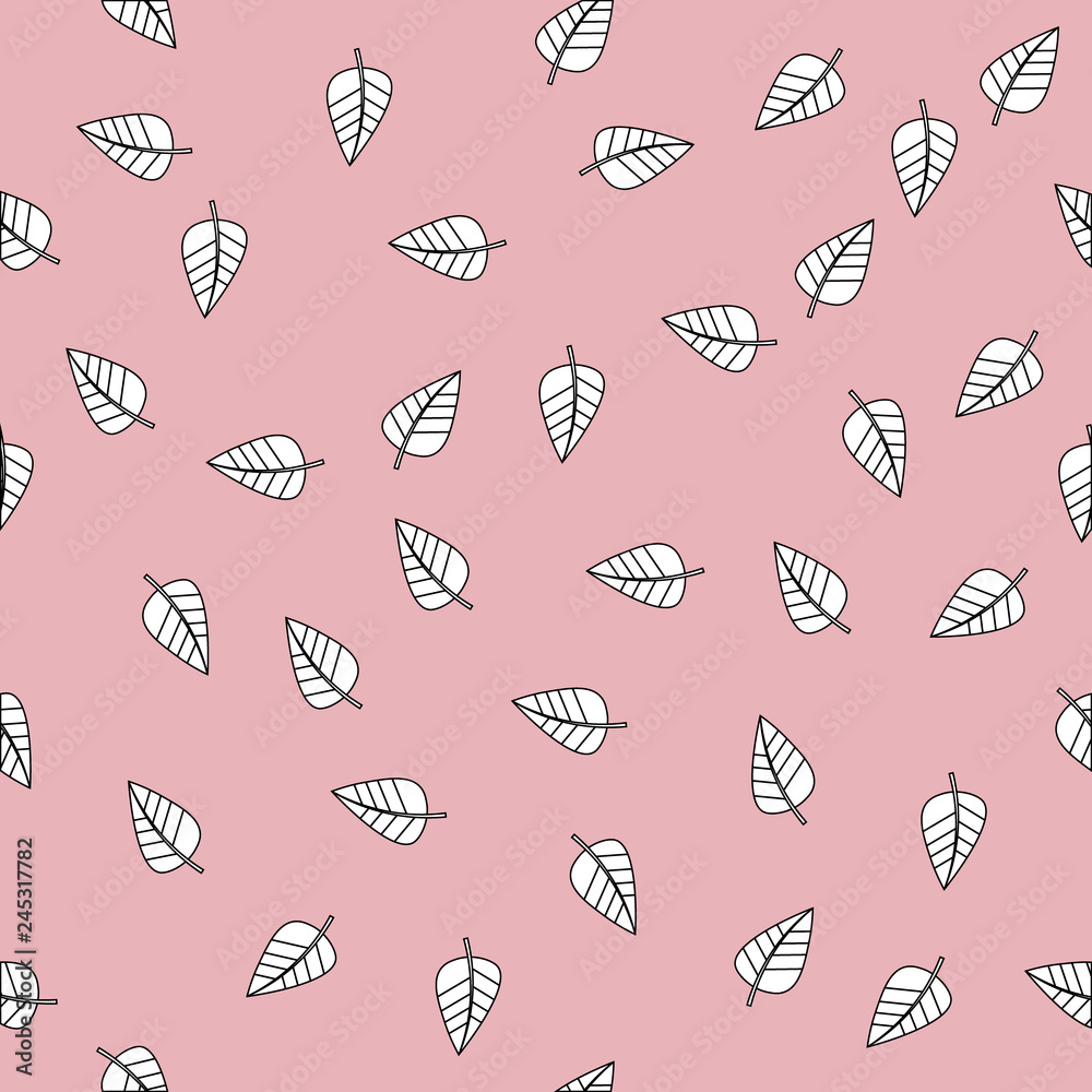 Vector image seamless pattern of many leaves
