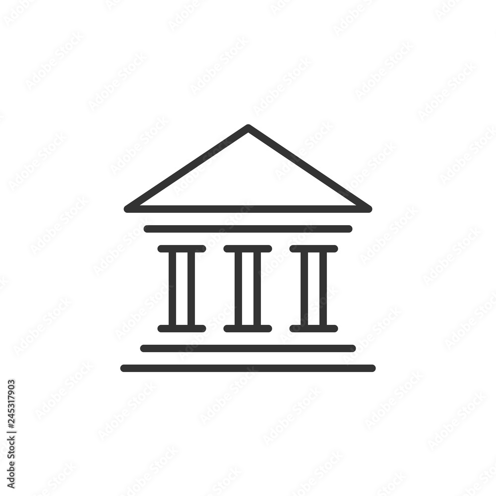 Vector illustration of bank line icon. Vector illustration of bank line icon.