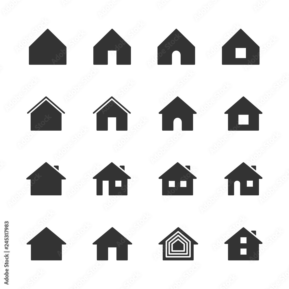 Vector set of house icons.