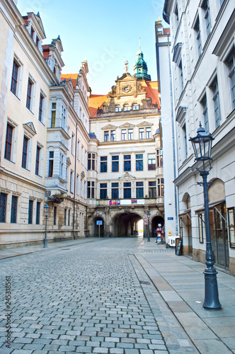 Empty picturesque street in Dresden