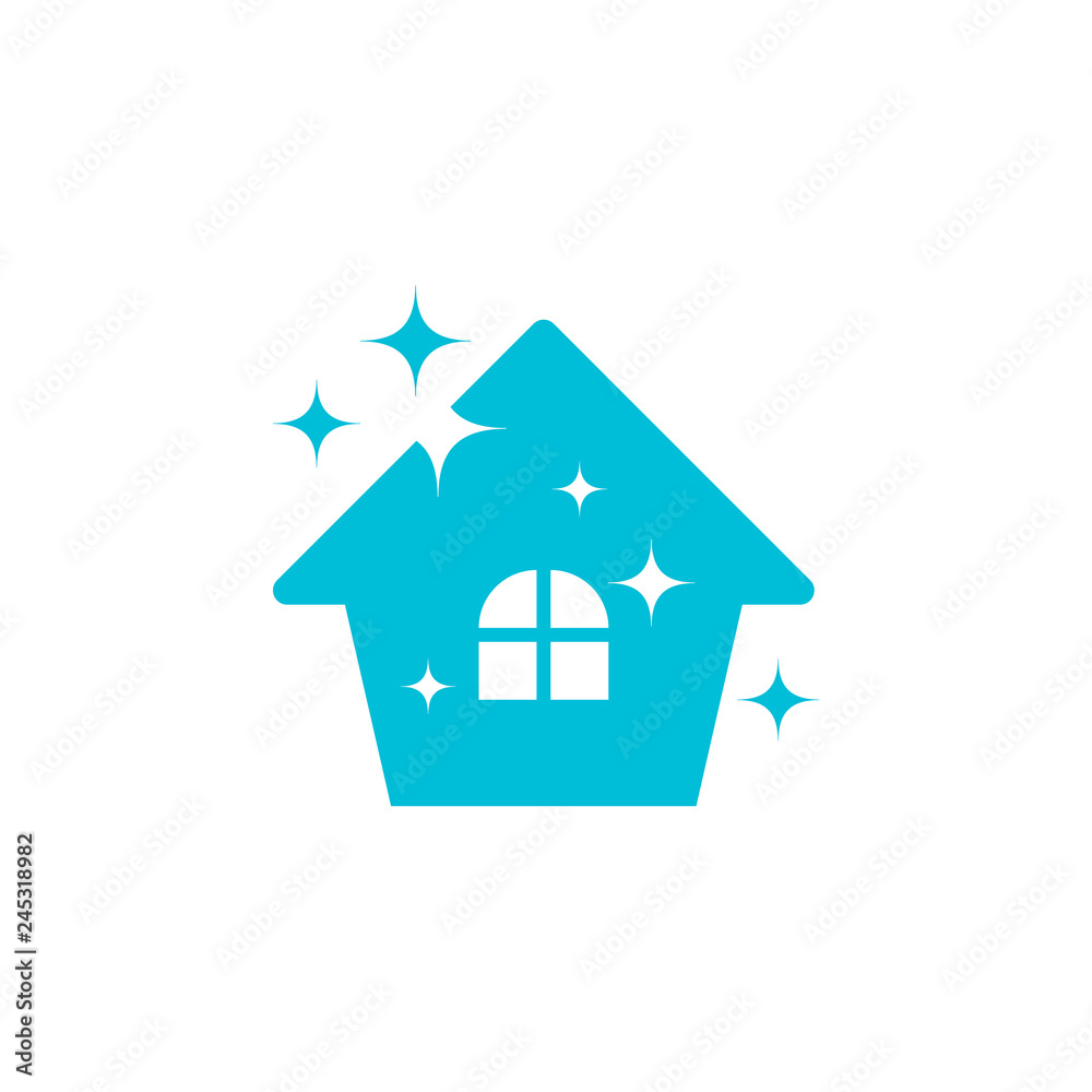 Clean house logo icon design template vector Clean house logo icon design template vector